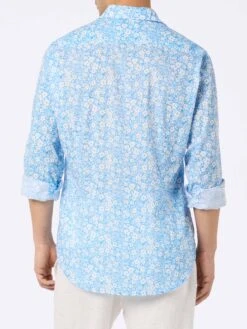 MC2 Saint Barth Man Muslin Cotton Shirt Sikelia With Micro Flower Print -MC2 Saint Barth Shop UID SIK000100863F MAN SHIRT SKY 20240618083500 3