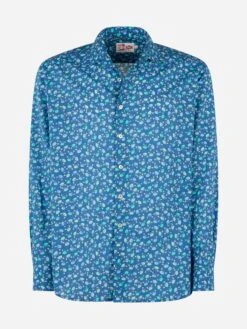 MC2 Saint Barth Man Muslin Cotton Shirt Sikelia With Crabs Print -MC2 Saint Barth Shop UID SIK000103447F MAN SHIRT BLUE 20240906153503 1