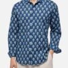 MC2 Saint Barth Muslin Cotton Shirt Sikelia With Boho Print -MC2 Saint Barth Shop UID SIK000104648F MAN SHIRT BLUEINDIGOMC2 MC2 1