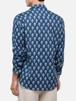 MC2 Saint Barth Muslin Cotton Shirt Sikelia With Boho Print 8 MC2 Saint Barth Muslin Cotton Shirt Sikelia With Boho Print -MC2 Saint Barth Shop UID SIK000104648F MAN SHIRT BLUEINDIGOMC2 MC2 3