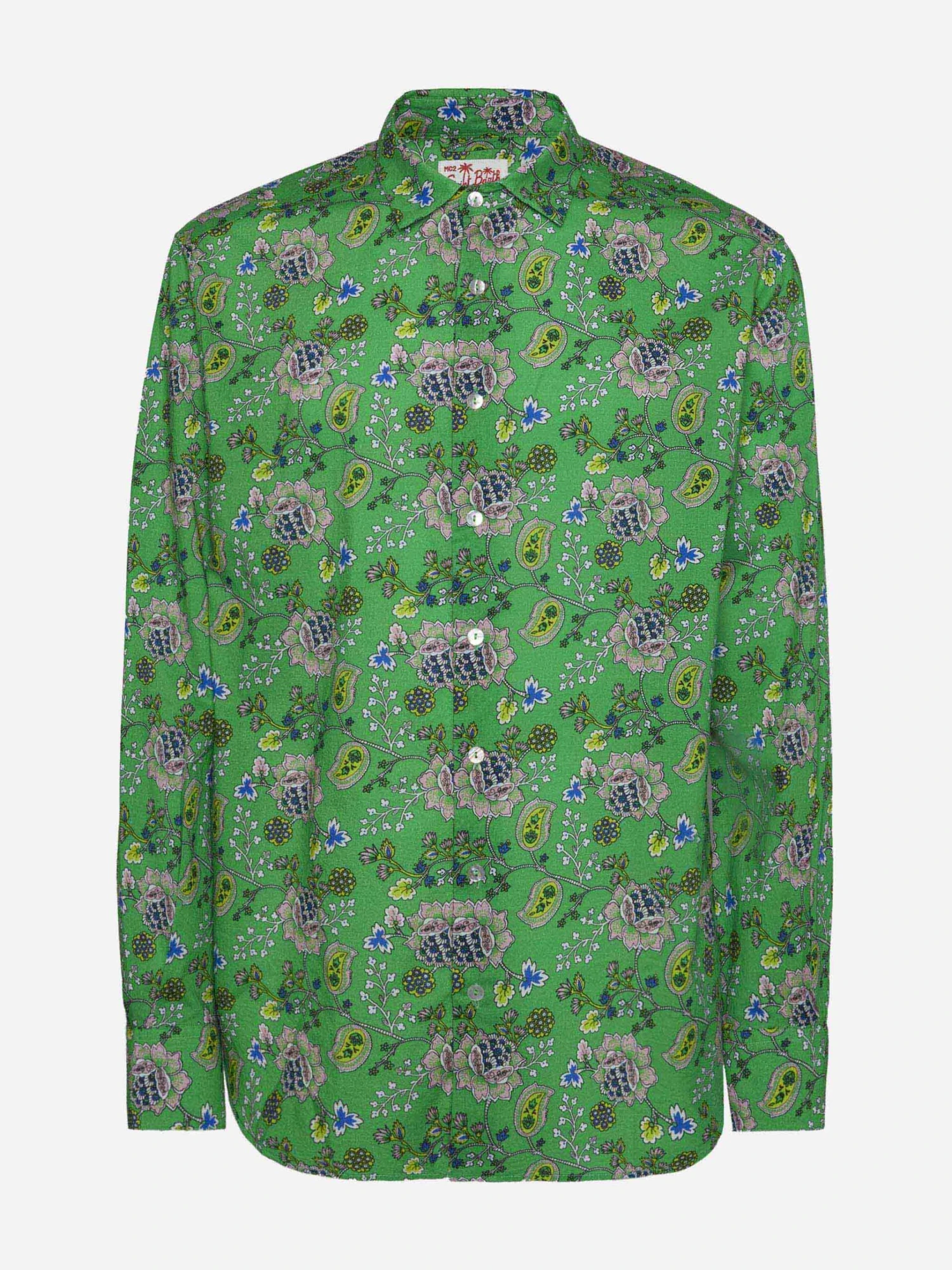 MC2 Saint Barth Man Muslin Cotton Shirt Sikelia With Boho Print 6 MC2 Saint Barth Man Muslin Cotton Shirt Sikelia With Boho Print - Image 4