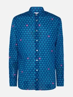 Man Muslin Cotton Sikelia Shirt With Rooster Print -MC2 Saint Barth Shop UID SIK0001GAUL61 MAN SHIRT BLUE MC2 MC2 20250626080012 5