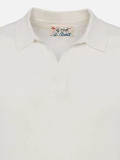 MC2 Saint Barth Sloan White Buttonless Knitted Polo Shirt -MC2 Saint Barth Shop UID SLO000100136H MAN KNITWEAR WHITE 20250315084127 06
