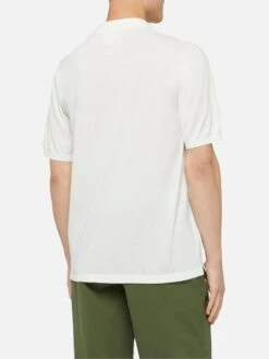 MC2 Saint Barth Sloan White Buttonless Knitted Polo Shirt -MC2 Saint Barth Shop UID SLO000100136H MAN KNITWEAR WHITE PLAIN.COLOR mc2 3