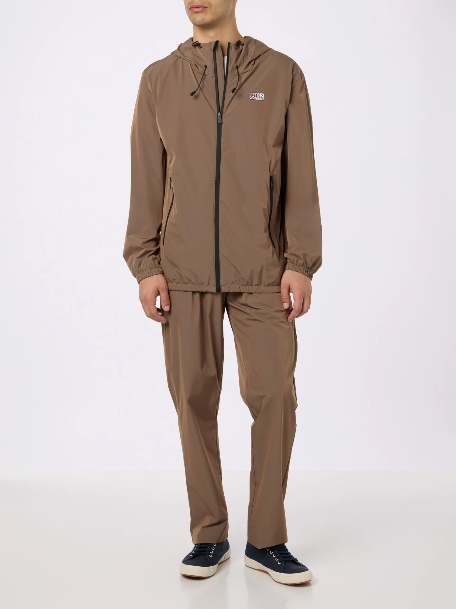 MC2 Saint Barth Man Hooded Lightweight Khaki Green Fabric Windbreaker Sloop 4 MC2 Saint Barth Man Hooded Lightweight Khaki Green Fabric Windbreaker Sloop - Image 2