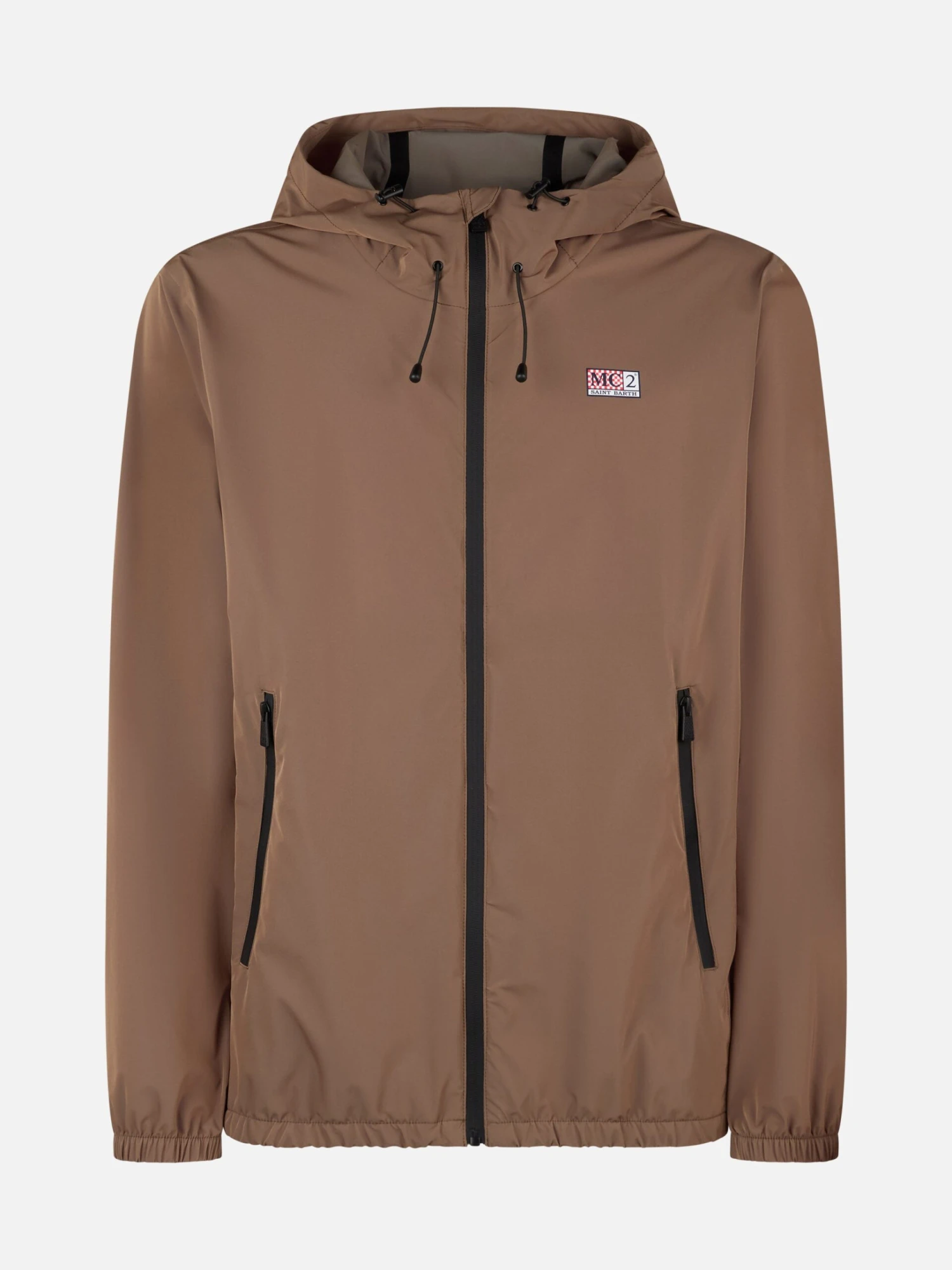 MC2 Saint Barth Man Hooded Lightweight Khaki Green Fabric Windbreaker Sloop 7 MC2 Saint Barth Man Hooded Lightweight Khaki Green Fabric Windbreaker Sloop - Image 5