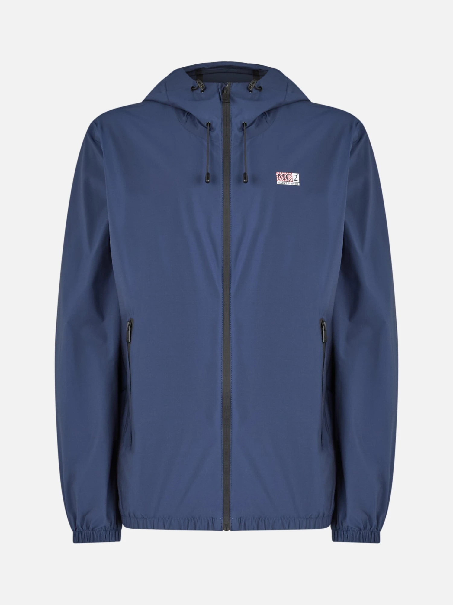 MC2 Saint Barth Man Hooded Lightweight Navy Blue Fabric Windbreaker Sloop 5 MC2 Saint Barth Man Hooded Lightweight Navy Blue Fabric Windbreaker Sloop - Image 3