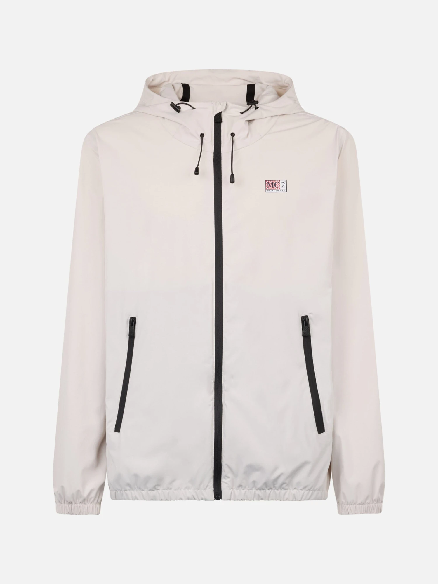 MC2 Saint Barth Man Hooded Lightweight Ice White Fabric Windbreaker Sloop 6 MC2 Saint Barth Man Hooded Lightweight Ice White Fabric Windbreaker Sloop - Image 4