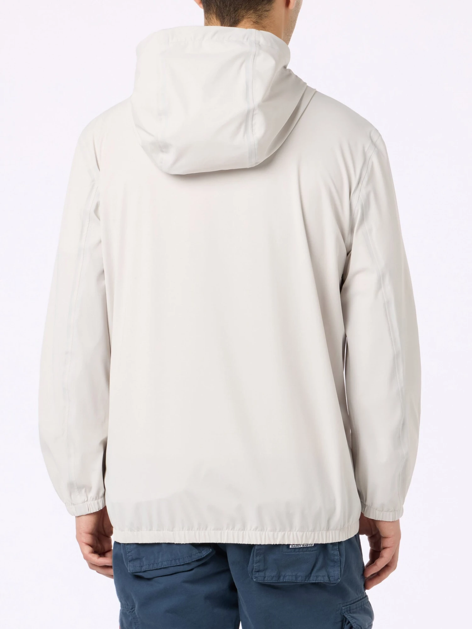 MC2 Saint Barth Man Hooded Lightweight Ice White Fabric Windbreaker Sloop 4 MC2 Saint Barth Man Hooded Lightweight Ice White Fabric Windbreaker Sloop - Image 2