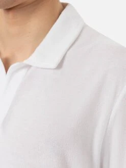 MC2 Saint Barth Jeremy White Terry Buttonless Polo Shirt -MC2 Saint Barth Shop UID SLO000700136H MAN KNITWEAR WHITE 20250304171944 03 4584bb6b 8883 4df9 97c2 9cb5665db320
