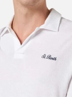 MC2 Saint Barth Man White Terry Polo Shirt Jeremy -MC2 Saint Barth Shop UID SLO000700136H MAN KNITWEAR WHITE 20250304171944 03 78f5e693 5959 4737 8af5 cb8db604f981