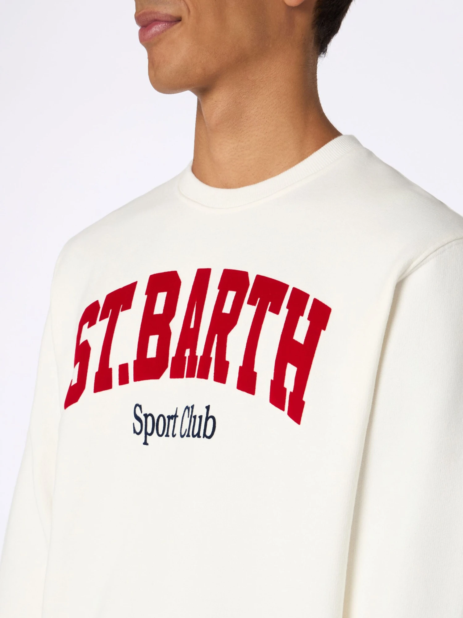 MC2 Saint Barth Man White Sweatshirt Soho St Barth Sport Club 4 MC2 Saint Barth Man White Sweatshirt Soho St Barth Sport Club - Image 2