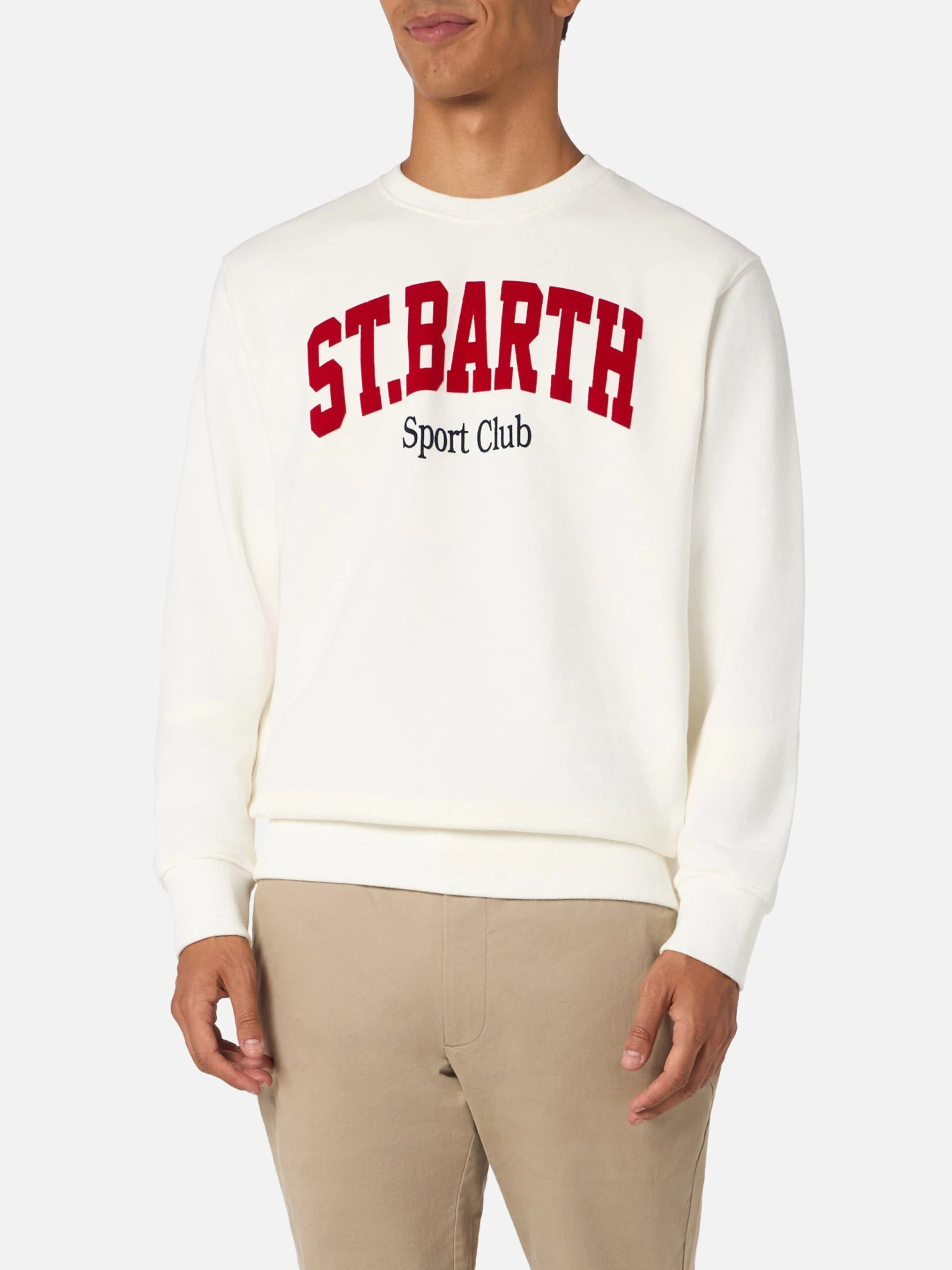 MC2 Saint Barth Man White Sweatshirt Soho St Barth Sport Club 3 MC2 Saint Barth Man White Sweatshirt Soho St Barth Sport Club