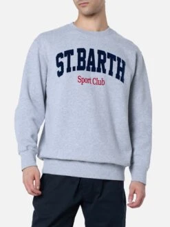 MC2 Saint Barth Man Gray Melange Sweatshirt Soho St Barth Sport
