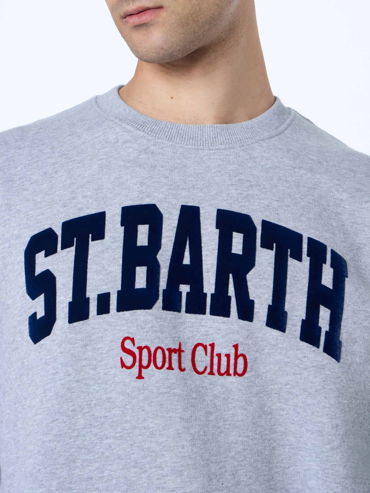 MC2 Saint Barth Man Gray Melange Sweatshirt Soho St Barth Sport 4 MC2 Saint Barth Man Gray Melange Sweatshirt Soho St Barth Sport - Image 2