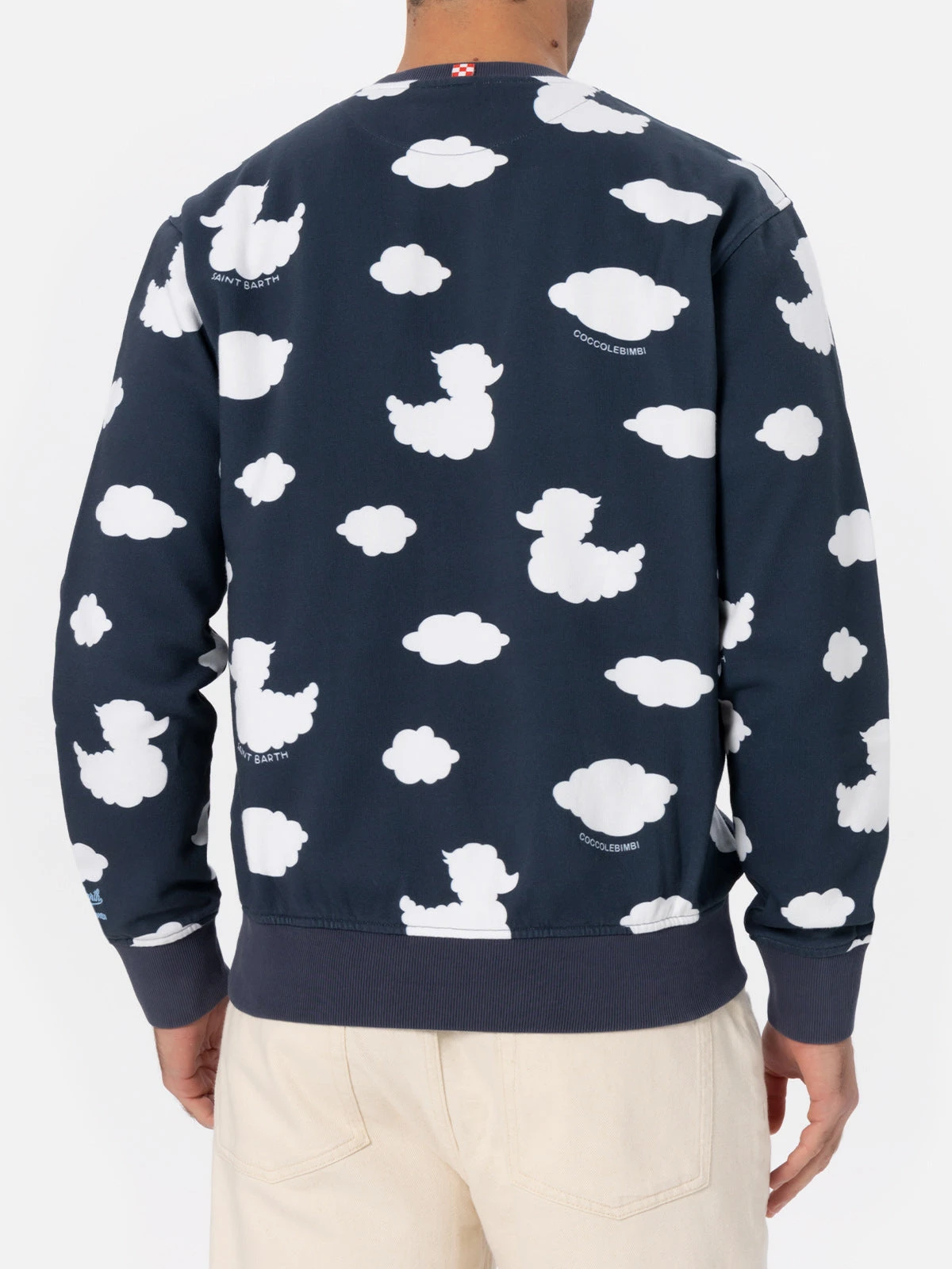 MC2 Saint Barth Crewneck Blue Sweatshirt With Coccole E Nuvole Embroidery | COCCOLEBIMBI SPECIAL EDITION 5 MC2 Saint Barth Crewneck Blue Sweatshirt With Coccole E Nuvole Embroidery | COCCOLEBIMBI SPECIAL EDITION - Image 3