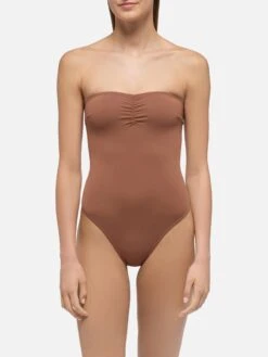 MC2 Saint Barth Soleil Brown Strapless One-piece Swimsuit -MC2 Saint Barth Shop UID SOLL00300132H WOMAN ONEPIECE BROWN PLAINCOLOR MC2 20250527103516 1
