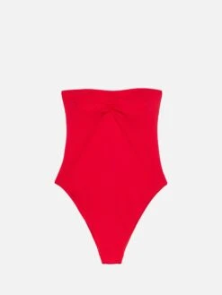MC2 Saint Barth Soleil Red Strapless One-piece Swimsuit