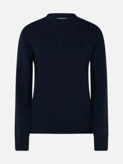 MC2 Saint Barth Woman Navy Blue Cashmere Blend Sweater Sorbonne -MC2 Saint Barth Shop UID SORB00100010G WOMAN KNITWEAR BLUE 1