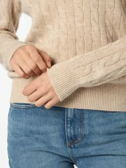 MC2 Saint Barth Women Beige Cable-knit Cashmere Blend Sweater Sorbonne -MC2 Saint Barth Shop UID SORB00100033G WOMAN KNITWEAR BROWN 20241023093500 4