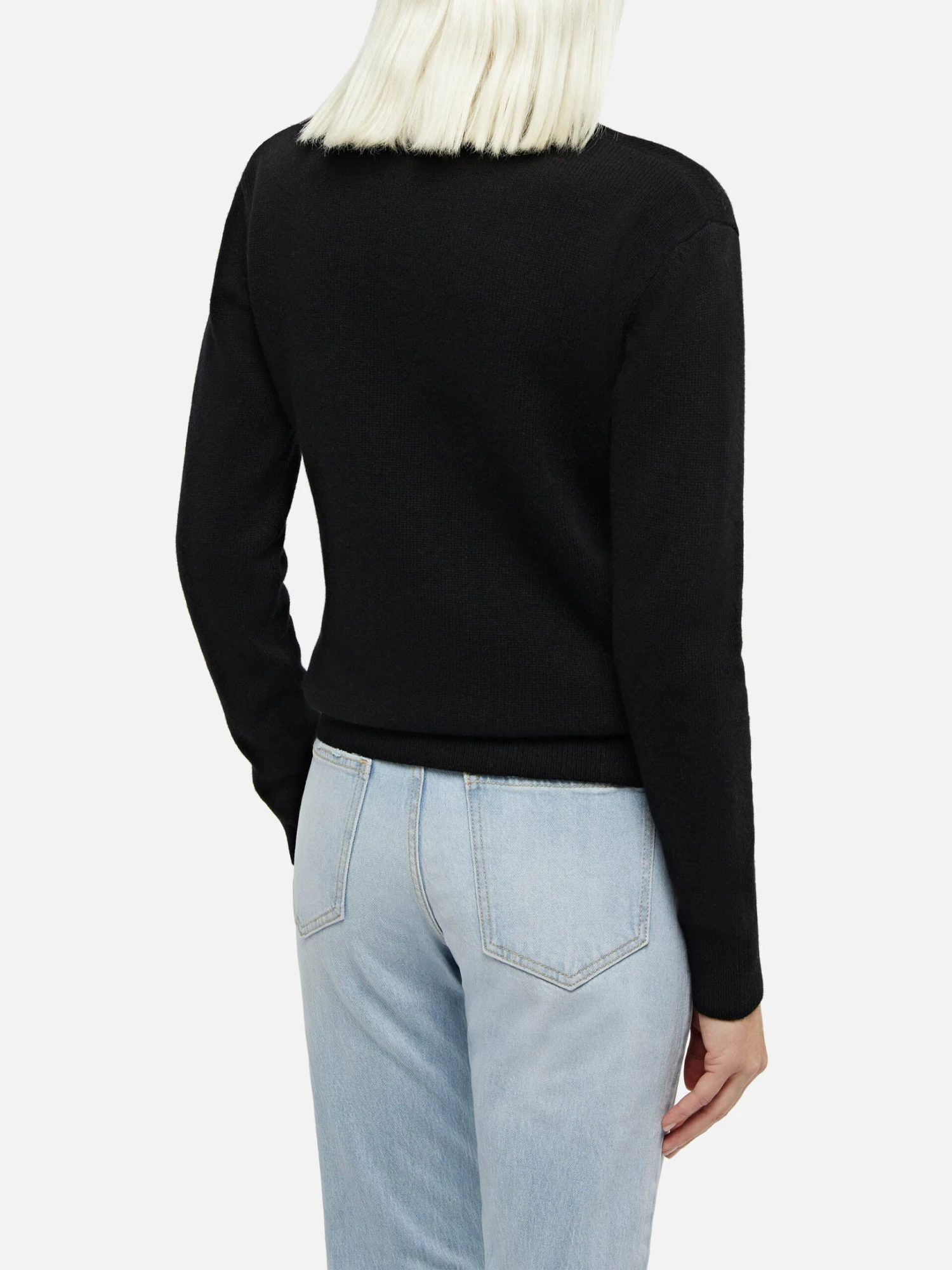 MC2 Saint Barth Woman Black Cashmere Blend Crewneck Sweater Sorbonne 5 MC2 Saint Barth Woman Black Cashmere Blend Crewneck Sweater Sorbonne - Image 3
