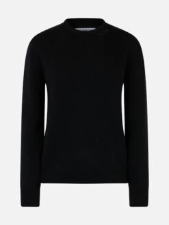 MC2 Saint Barth Woman Black Cashmere Blend Crewneck Sweater Sorbonne 9 MC2 Saint Barth Woman Black Cashmere Blend Crewneck Sweater Sorbonne -MC2 Saint Barth Shop UID SORB00100038G WOMAN KNITWEAR BLACK 1