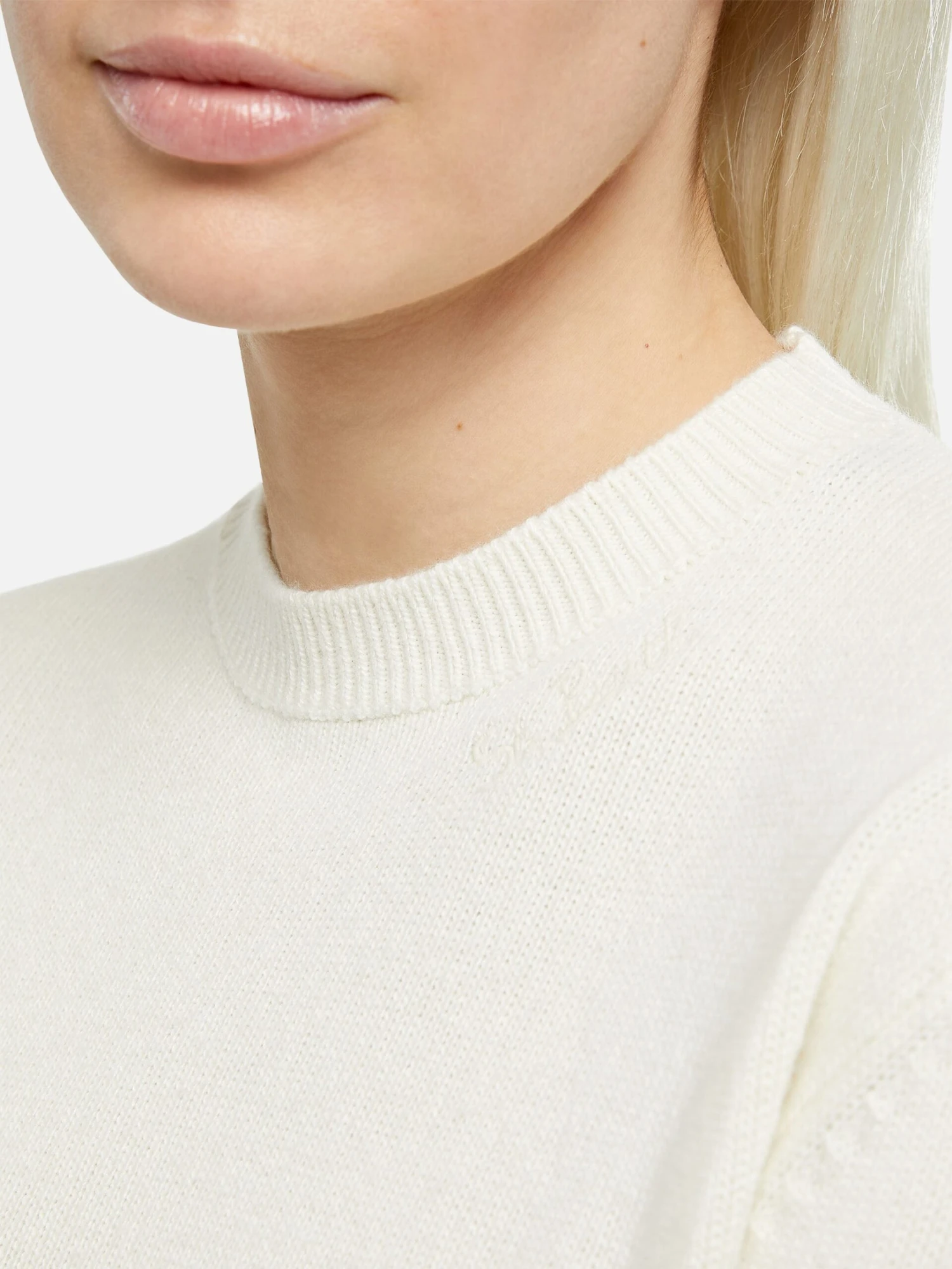 MC2 Saint Barth Woman White Crewneck Cashmere Blend Sweater Sorbonne 4 MC2 Saint Barth Woman White Crewneck Cashmere Blend Sweater Sorbonne - Image 2
