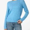 MC2 Saint Barth Woman Cashmere Blend Cable Knit Dust Blue Sweater Sorbonne -MC2 Saint Barth Shop UID SORB00100863G WOMAN KNITWEAR SKY 20241023093500 2