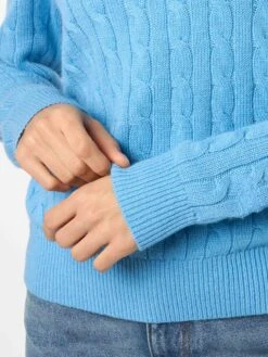 MC2 Saint Barth Woman Cashmere Blend Cable Knit Dust Blue Sweater Sorbonne -MC2 Saint Barth Shop UID SORB00100863G WOMAN KNITWEAR SKY 20241023093500 4