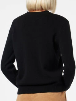 MC2 Saint Barth Woman Black Pure Cashmere Sweater Sorbonne -MC2 Saint Barth Shop UID SORB00200095G woman crewneck black sweater with st barth embroidery pure cashmere 3