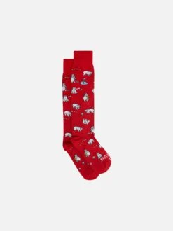 MC2 Saint Barth Man Knee-high Socks With Golfer Bears Jacquard