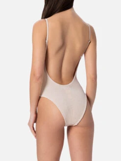 MC2 Saint Barth Woman Beige Crinkle One Piece Swimsuit Susanne -MC2 Saint Barth Shop UID SUS000101225F WOMAN ONE PIECE WHITE CRINKLE 03