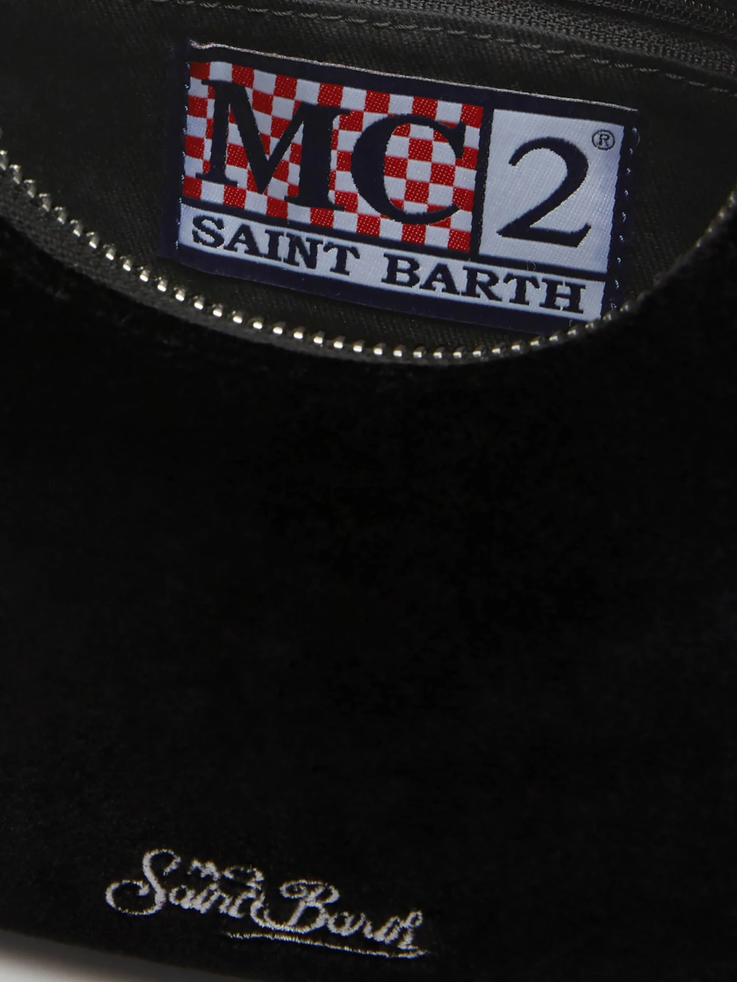 MC2 Saint Barth Black Velvet Baguette Bag Tallulah With Rhinestones Handle 8 MC2 Saint Barth Black Velvet Baguette Bag Tallulah With Rhinestones Handle - Image 6