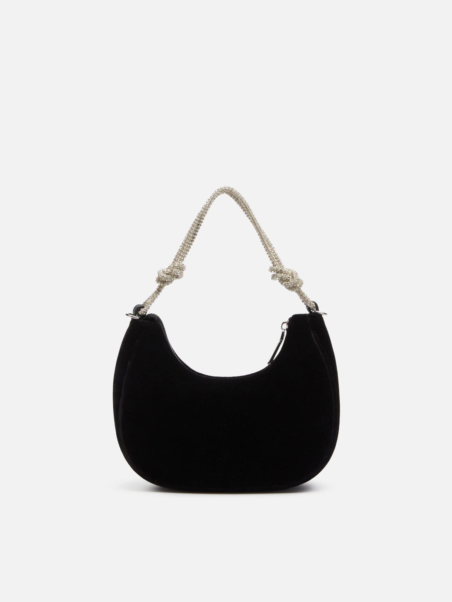 MC2 Saint Barth Black Velvet Baguette Bag Tallulah With Rhinestones Handle 7 MC2 Saint Barth Black Velvet Baguette Bag Tallulah With Rhinestones Handle - Image 5