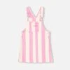 MC2 Saint Barth Girl Pink Striped Denim Short Overall Tecla Jr -MC2 Saint Barth Shop UID TEC000101620F GIRL OVERALLS PINK 1