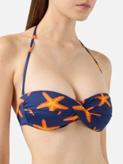 MC2 Saint Barth Bandeau Bikini Tiarè Yali With Starfish Print -MC2 Saint Barth Shop UID TIA0001ACQT68 WOMAN TOPBIKINI BLUEMC2MC2 MC2 2
