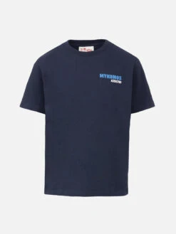 MC2 Saint Barth Boy Cotton T-shirt With Mykonos Addicted Postcard Print