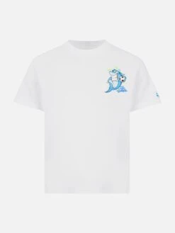 MC2 Saint Barth Cotton T-shirt With Cryptopuppets Shark Print | CRYPTOPUPPETS SPECIAL EDITION