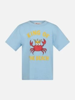 MC2 Saint Barth Boy Cotton T-shirt With King Of The Beach Crab Print