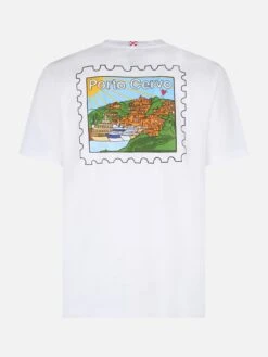 MC2 Saint Barth Man Cotton T-shirt With Porto Cervo Postcard Front And Back Print | ALESSANDRO ENRIQUEZ SPECIAL EDITION -MC2 Saint Barth Shop UID TSHM00100304F MAN T SHIRT WHITE 2