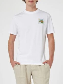 MC2 Saint Barth Man Cotton T-shirt With Porto Cervo Postcard Front And Back Print | ALESSANDRO ENRIQUEZ SPECIAL EDITION -MC2 Saint Barth Shop UID TSHM00100304F MAN T SHIRT WHITE 3