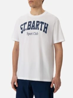 MC2 Saint Barth Organic Cotton T-shirt With St. Barth Sport Club Print