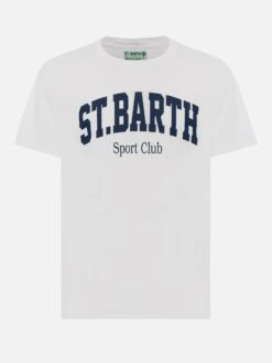 MC2 Saint Barth Organic Cotton T-shirt With St. Barth Sport Club Print -MC2 Saint Barth Shop UID TSHM00101166H MAN T SHIRT WHITE SPORTCLUB 20250304173500 04