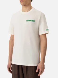 MC2 Saint Barth Organic Cotton T-shirt With Formentera Postcard Print -MC2 Saint Barth Shop UID TSHM00101239H MAN T SHIRT WHITE 20250304171944 01