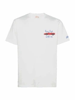 MC2 Saint Barth Cotton T-shirt With Car Print And Run Out With Me Embroidery -MC2 Saint Barth Shop UID TSHM00101247H MAN T SHIRT WHITE CARS 0 4