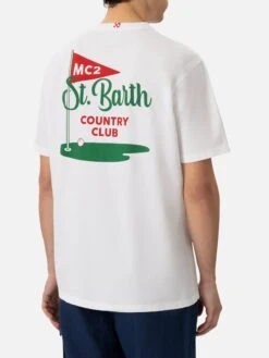 MC2 Saint Barth Cotton T-shirt With St. Barth Country Club Print -MC2 Saint Barth Shop UID TSHM00102256H MAN T SHIRT WHITE 20250304173500 02
