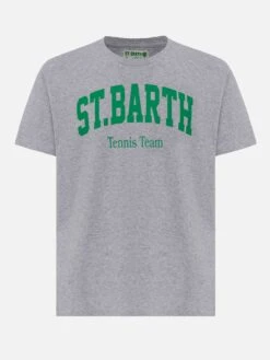 MC2 Saint Barth Organic Cotton T-shirt With St. Barth Tennis Club Print -MC2 Saint Barth Shop UID TSHM00102309H MAN T SHIRT LIGHTGREYMELANGE 20250304180000 04