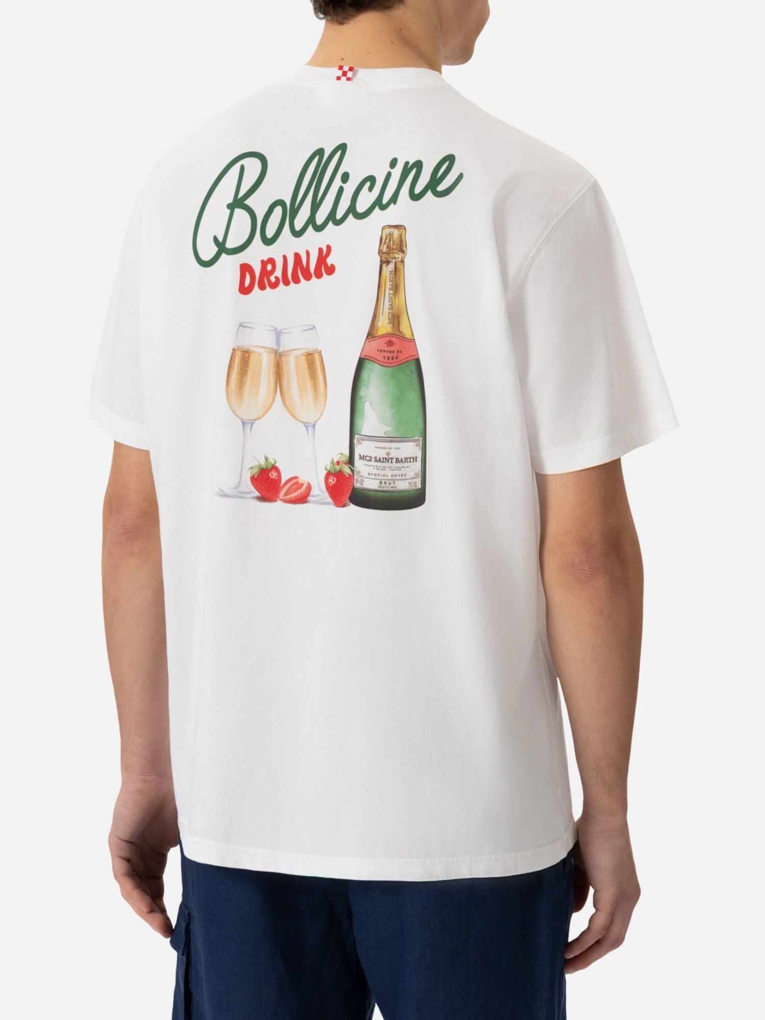 MC2 Saint Barth Cotton T-shirt With Bollicine Drink Print 4 MC2 Saint Barth Cotton T-shirt With Bollicine Drink Print - Image 2