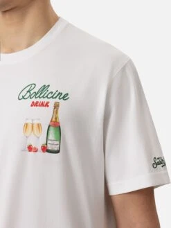 MC2 Saint Barth Cotton T-shirt With Bollicine Drink Print