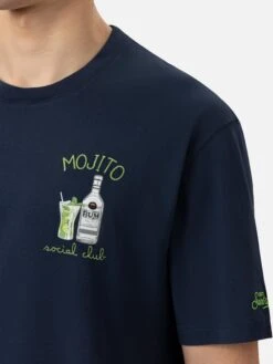 MC2 Saint Barth Organic Cotton T-shirt With Mojito Social Club Embroidery
